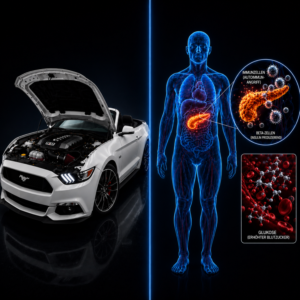Vergleich Auto-Motor und menschlicher Körper